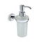 Soap Dispenser, Chrome, Frosted Glass with Brass Mounting